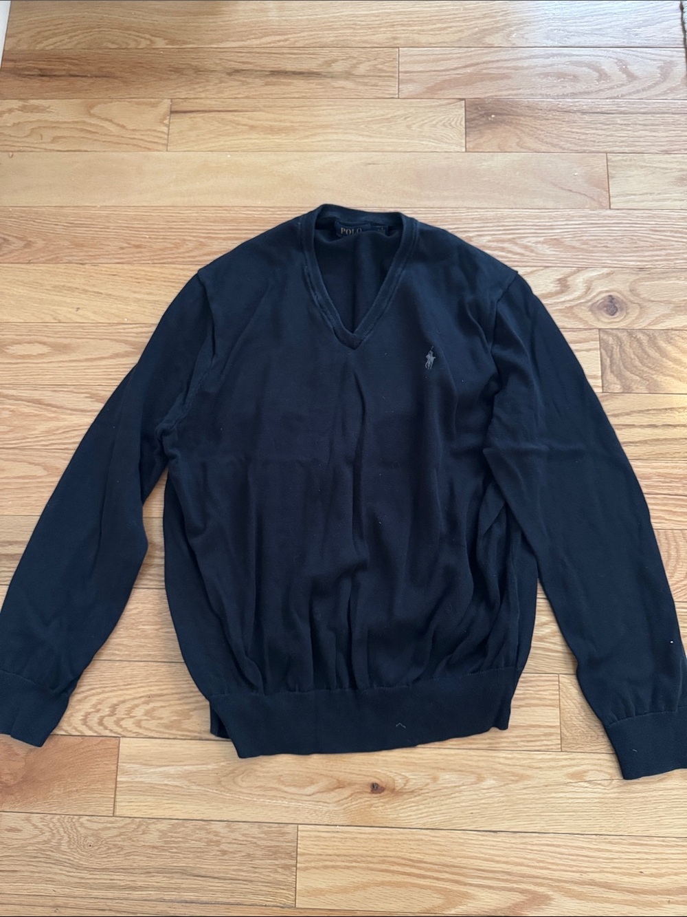 Polo by Ralph Lauren Black V-Neck Knit Sweater